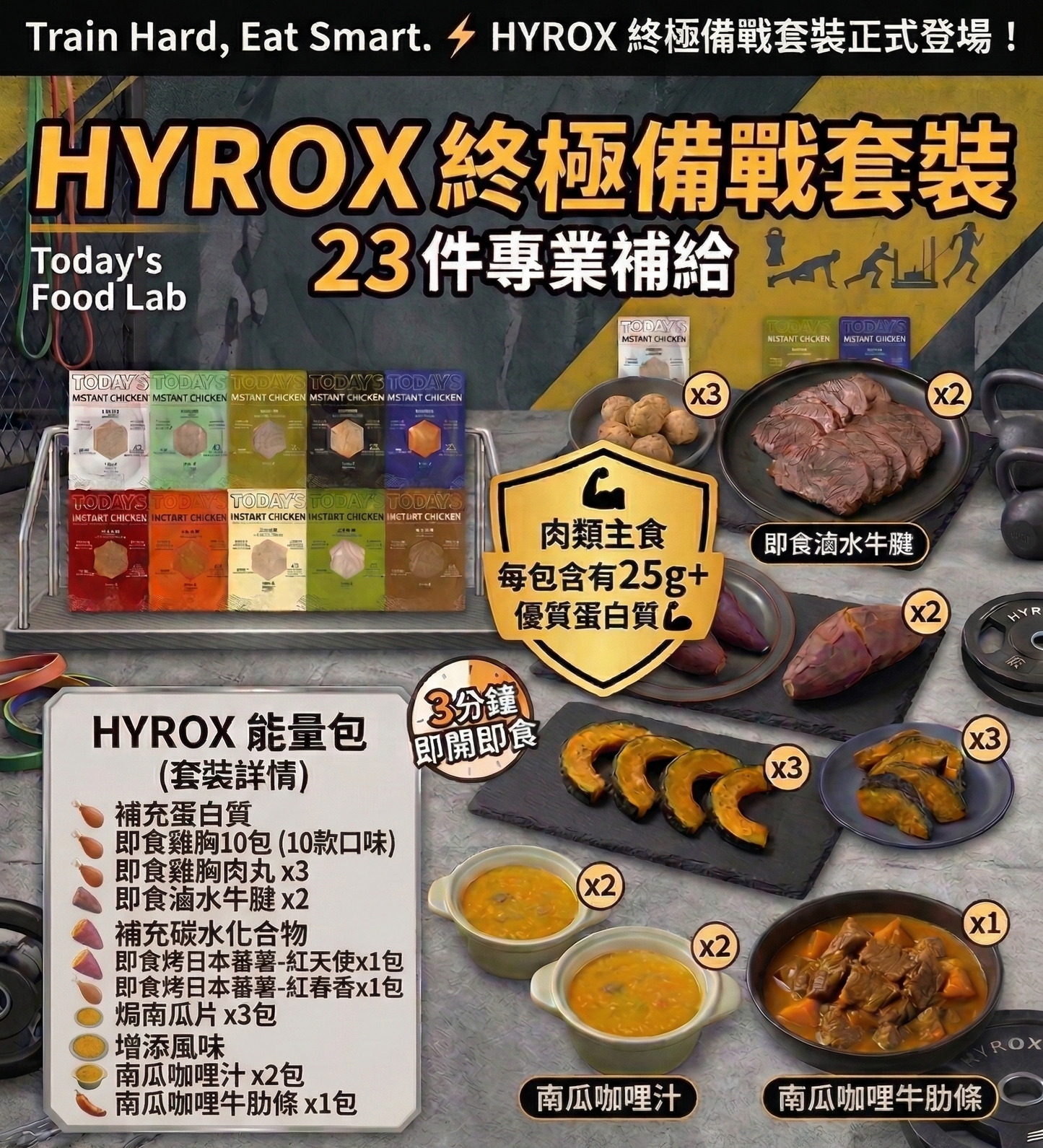 【Today's Food Lab】HYROX Preparation Kit (23-piece Professional Supplies) | Ready-to-eat High-Protein Fitness Meal Plan